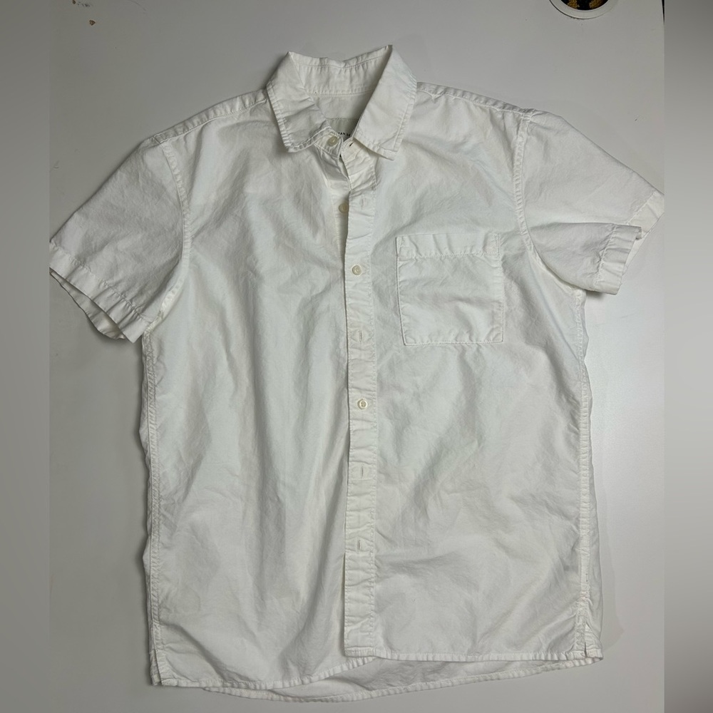 American Eagle Outfitters Men’s White Short-Sleeve Collared Shirt